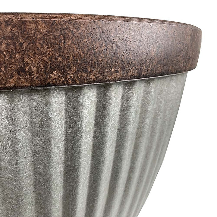 Southern Patio 10" Westlake Indoor/Outdoor Pleated Planter with Galvanized