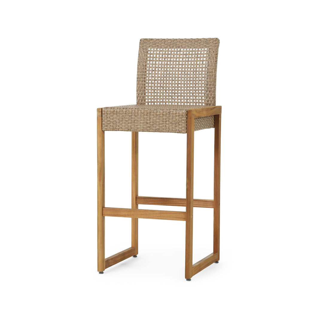 Christopher Knight Home Elon Outdoor Barstools - Wicker and Acacia Wood - - Diamond Home USA