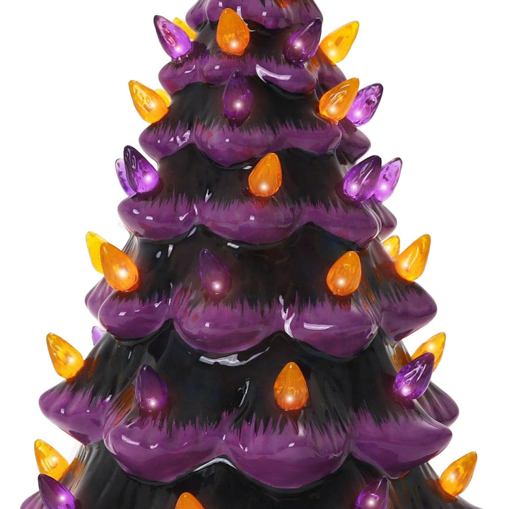Purple Halloween Ceramic Christmas Tree Multi Color - Diamond Home USA