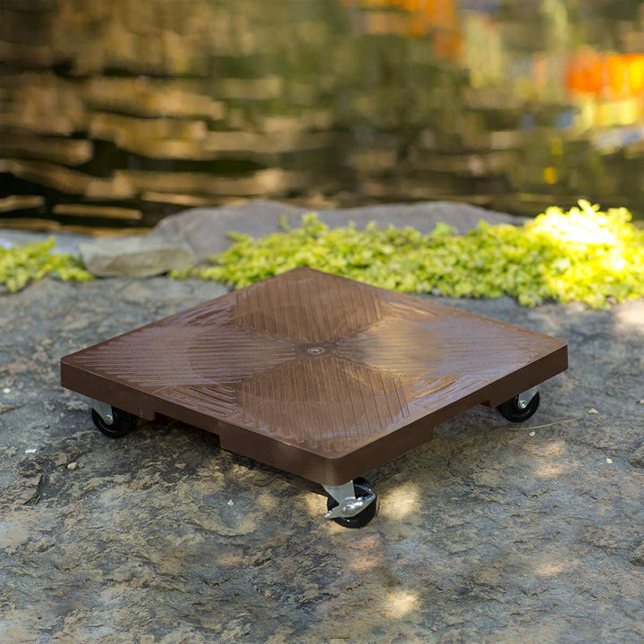 DeVault Enterprises DEVSQ16EX Square Plant Dolly Espresso 16x16x4 - Diamond Home USA