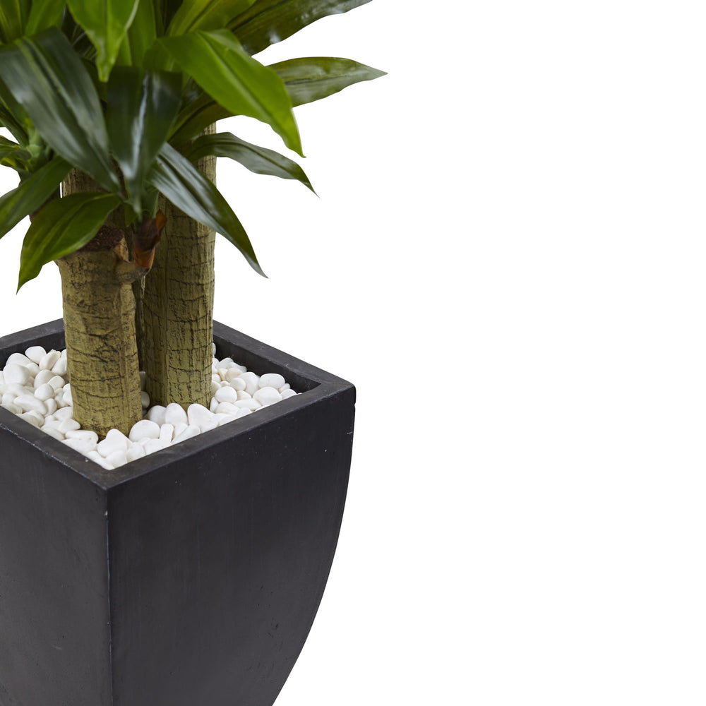 Nearly Natural 5.5ft. Corn Stalk Dracaena with Black Wash Planter - Diamond Home USA