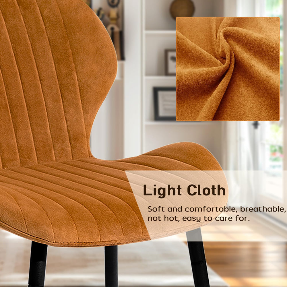 CangLong Mid Century Modern Upholstered Dining irs with Metal Legs Accent Brown - Diamond Home USA