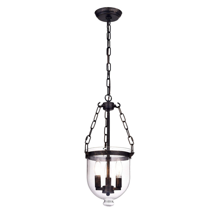 Antique Bronze 3-Light Clear Glass Lantern Modern Contemporary Metal Dimmable - Diamond Home USA