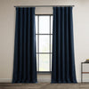 HPD Half Price Drapes Faux Linen Room Darkening Curtains - 108 Inches Long 50 x 108 - Nightfall Navy