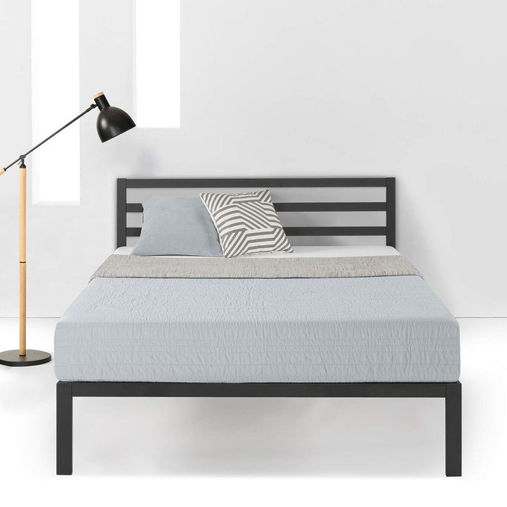 Mellow 14 inch Heavy Duty Metal Platform Bed W/Headboard/Wooden Slat Twin - Diamond Home USA