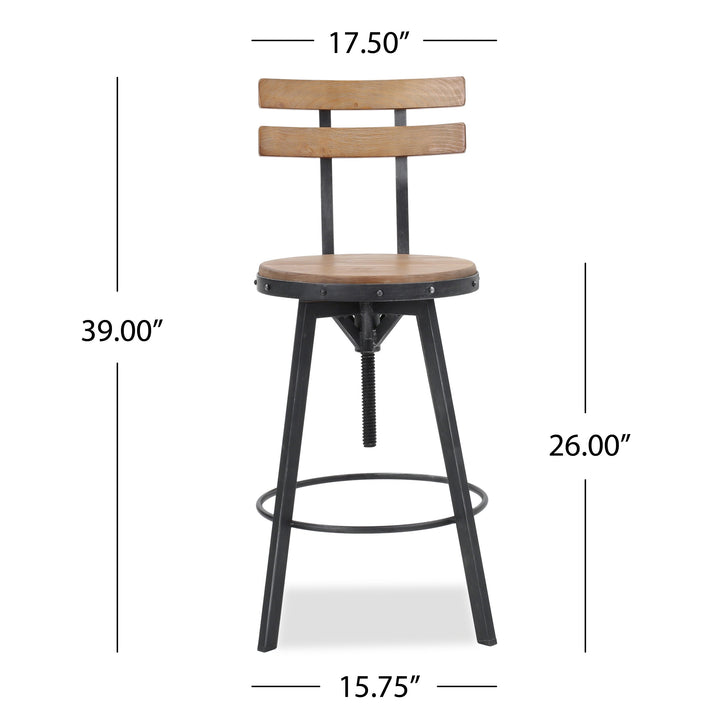 Christopher Knight Home Fenix Firwood Antique Barstool Antique / Black Brush - Diamond Home USA
