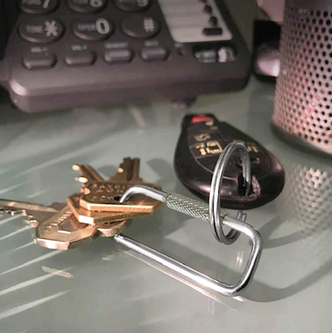 Lucky Line 2” Rectangular Key Ring with Turn Twist Sleeve Closure (7020025) - Diamond Home USA