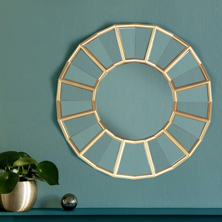 Round Wall Mirror Gold - Diamond Home USA