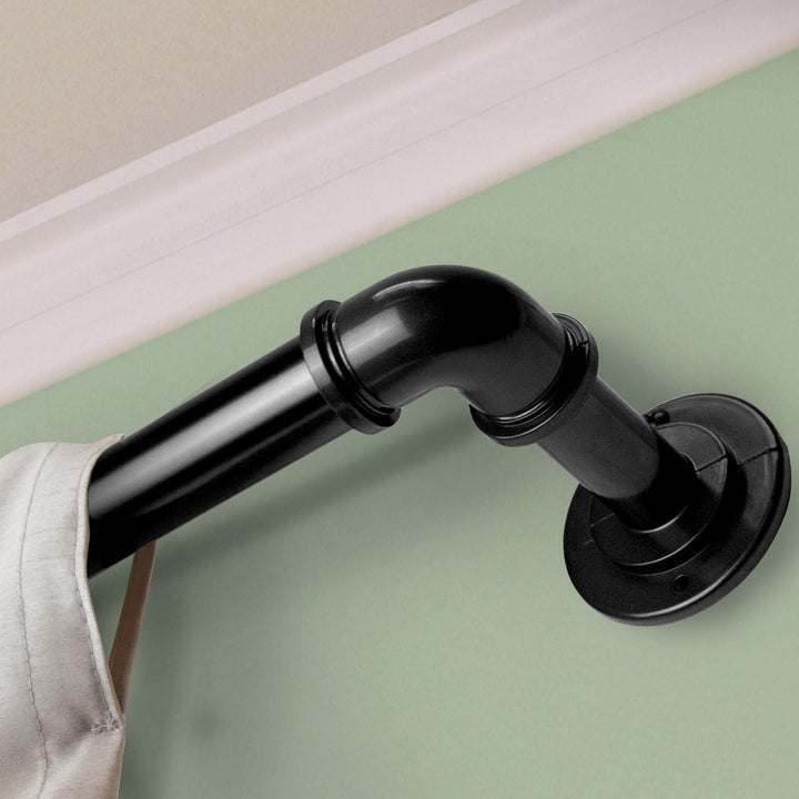 InStyleDesign Industrial Steel Pipe 1-inch Adjustable Curtain Rod