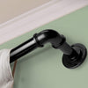 InStyleDesign Industrial Steel Pipe 1-inch Adjustable Curtain Rod