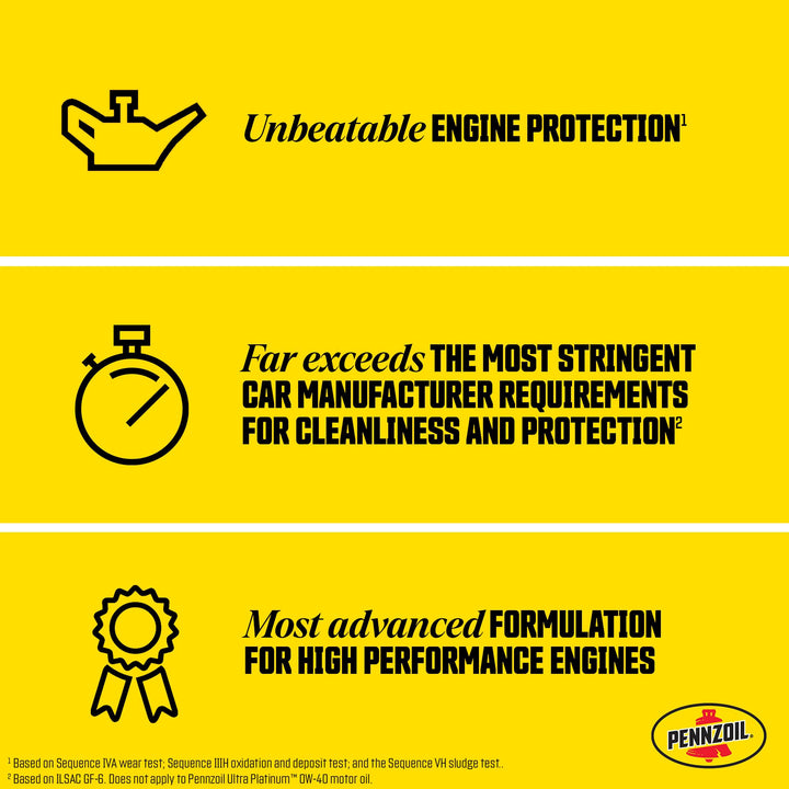 Pennzoil Ultra Platinum Full Synthetic 5W-20 Gasoline Engine Oil 1 Quart - Diamond Home USA