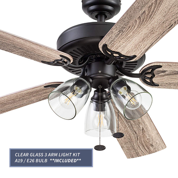 Prominence Home Saybrook 52 inch Indoor Farmhouse LED Ceiling Fan with Light Espresso Bronze - Diamond Home USA