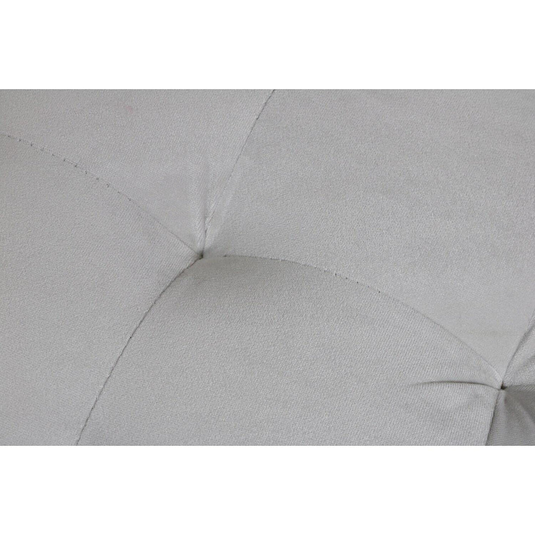 Warehouse of Tiffany Meerna Round Tufted Padded Ottoman XY6002 White - Diamond Home USA