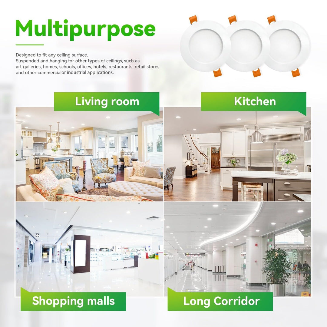 Led 6" Recessed Light with Dimmable 5 Color Temperature Selectable White 14w - Diamond Home USA