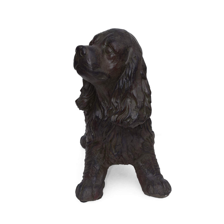 Brown Cocker Spaniel Statue Dog Sculpture Outdoor Garden Porch Backyard Lawn - Diamond Home USA