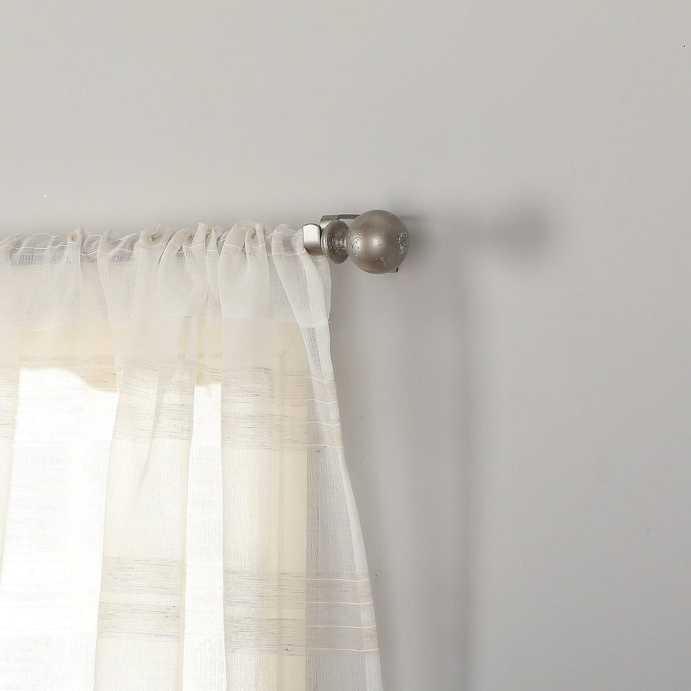 Set of 2 Woven Striped Curtain Panels 37" X 84" Beige Stripe Casual Shabby - Diamond Home USA