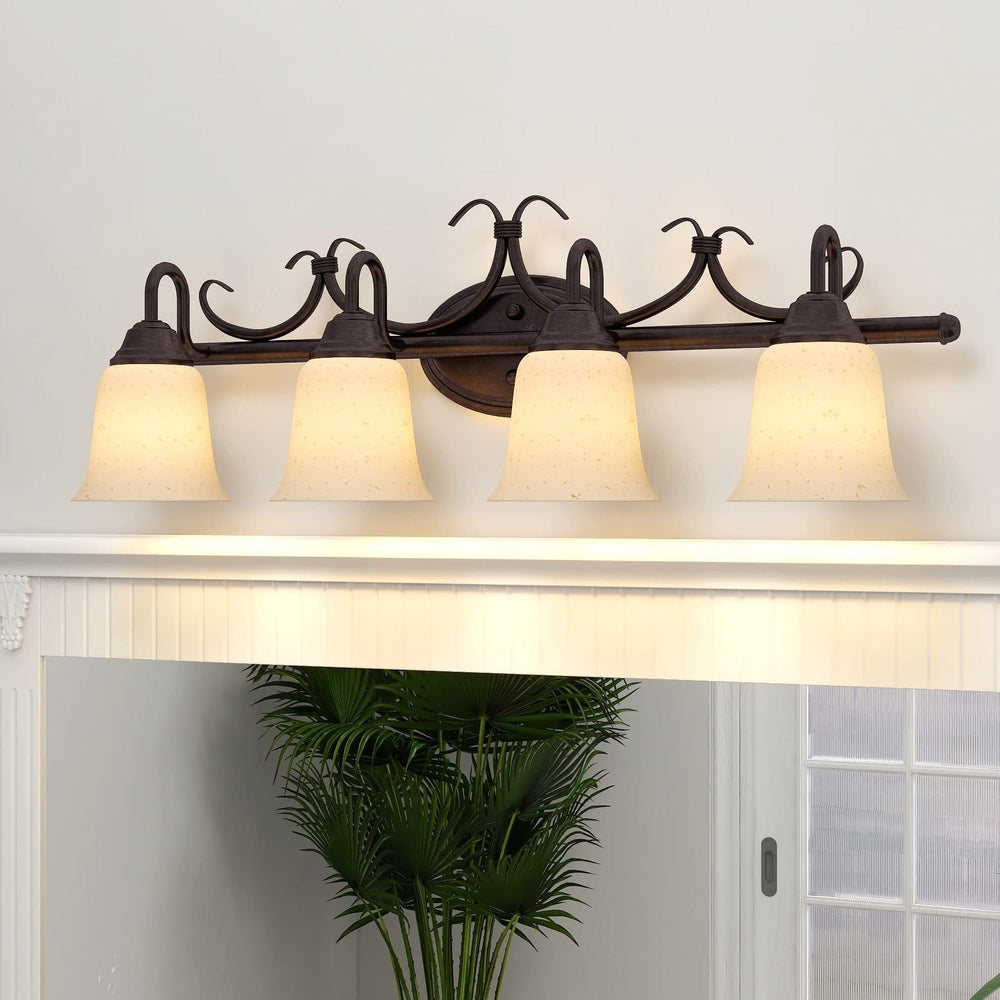 4-Light Vanity Light 31.89"x9.76"x8.35" Modern Contemporary Metal Bronze - Diamond Home USA