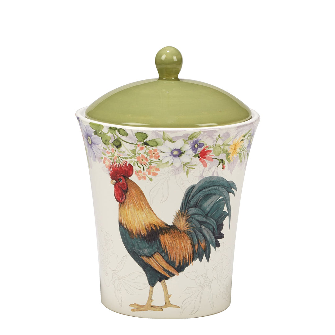Floral Rooster 3 Piece Canister Set 54 Oz 72 Oz. Multi Color Ceramic - Diamond Home USA
