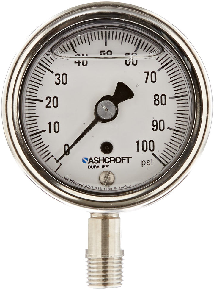 Ashcroft Duralife Type 1009SWL Stainless Steel lycerin Liquid Filled Pressure