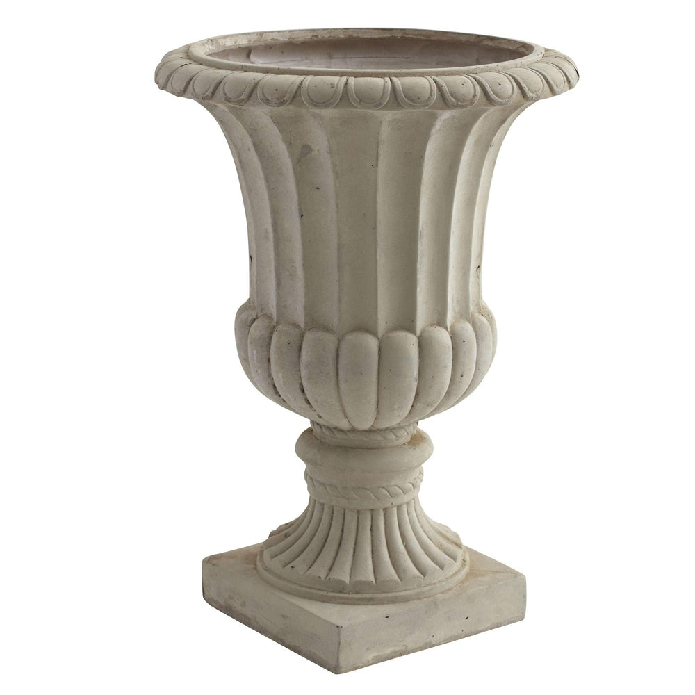 Nearly Natural 20.25" Large Sand Colored Urn Indoor/Outdoor Containers - Diamond Home USA