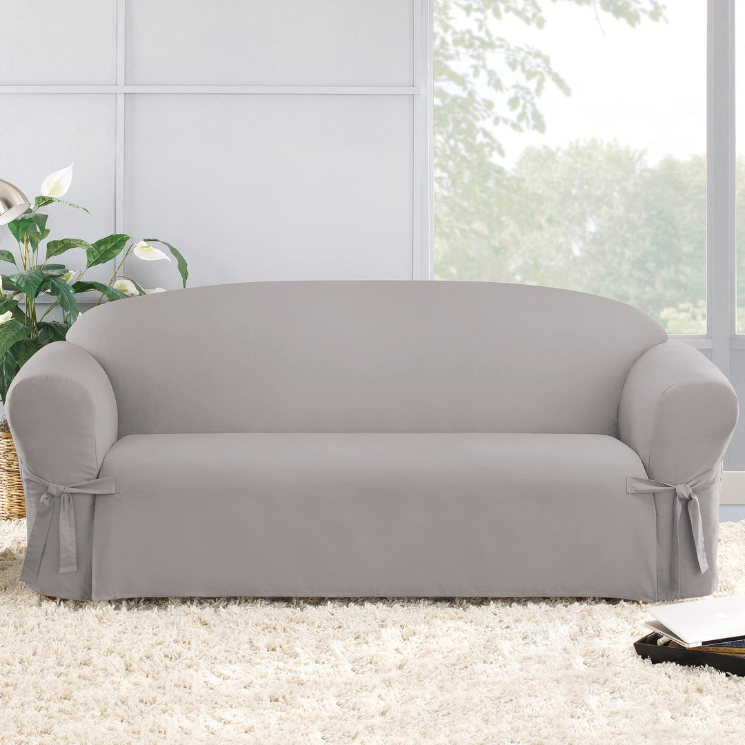SureFit Cotton Duck Canvas Sofa Slipcovers Sofa Cover Cotton Solid One Piece