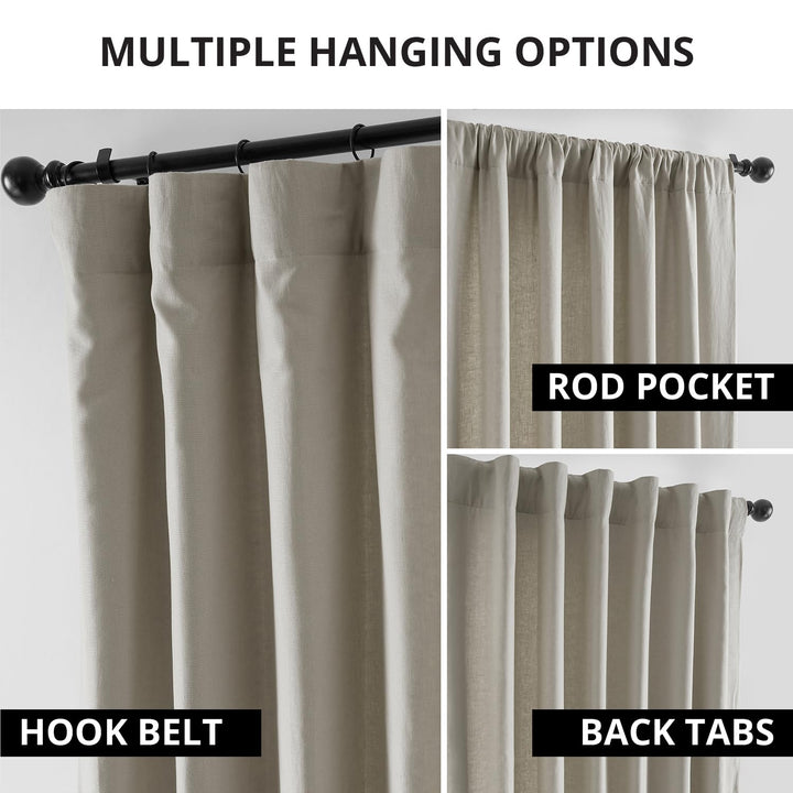 Exclusive Fabrics French Linen Room Darkening Curtains Panel - Elegant luxurious Drapes (1 Panel)