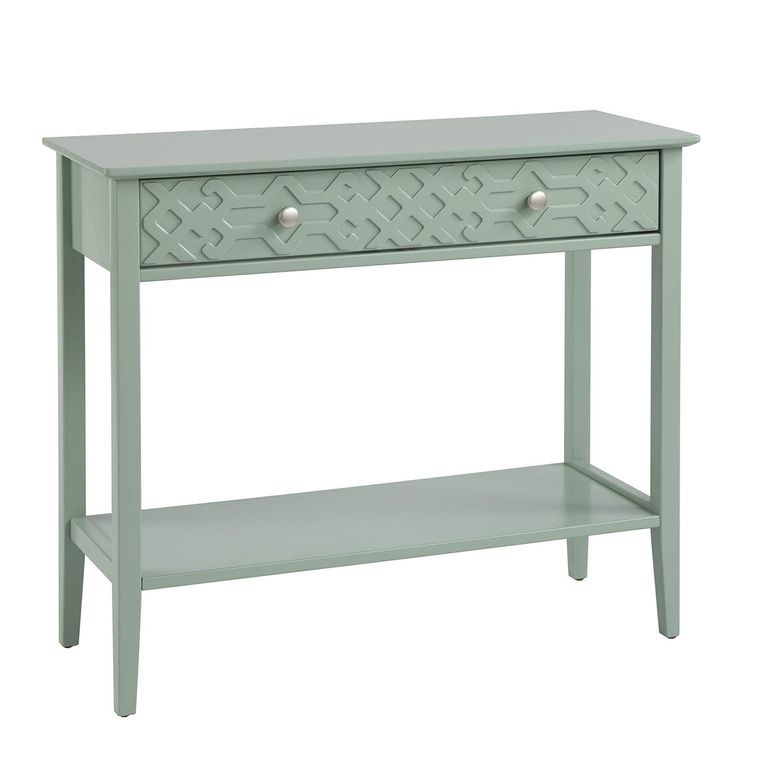 Target Marketing Systems Raya Ultra Modern 2-Drawer Living Room Console Table Mint