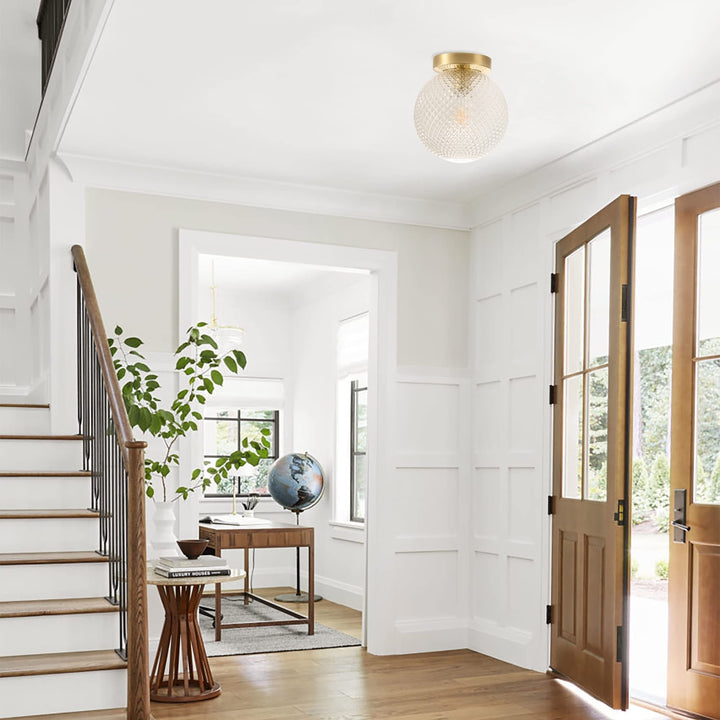 Dimmable Globe Ceiling Light Semi-flush Mount Acrylic Gold Mid-century Modern - Diamond Home USA