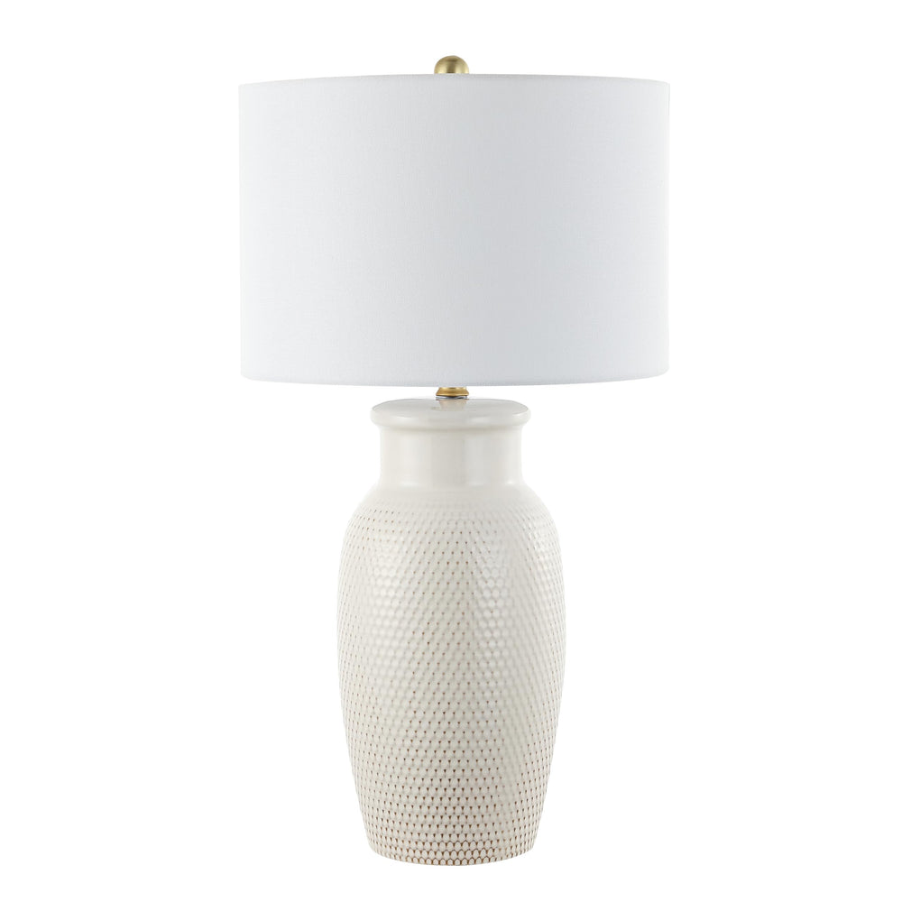 SAFAVIEH Lighting Collection Norsi Modern Contemporary Ivory Ceramic 27-inch - Diamond Home USA