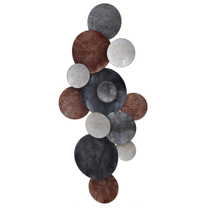 Metal Wall Hanging Assorted Hammered Circles Black Modern Contemporary