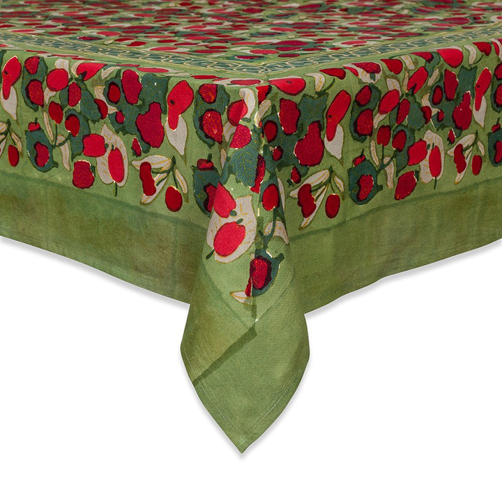 Couleur Nature 71-inches by 106-inches Fruit Tablecloth Red/Green Yellow/Green Rectangle - 71-inches by 106-inches