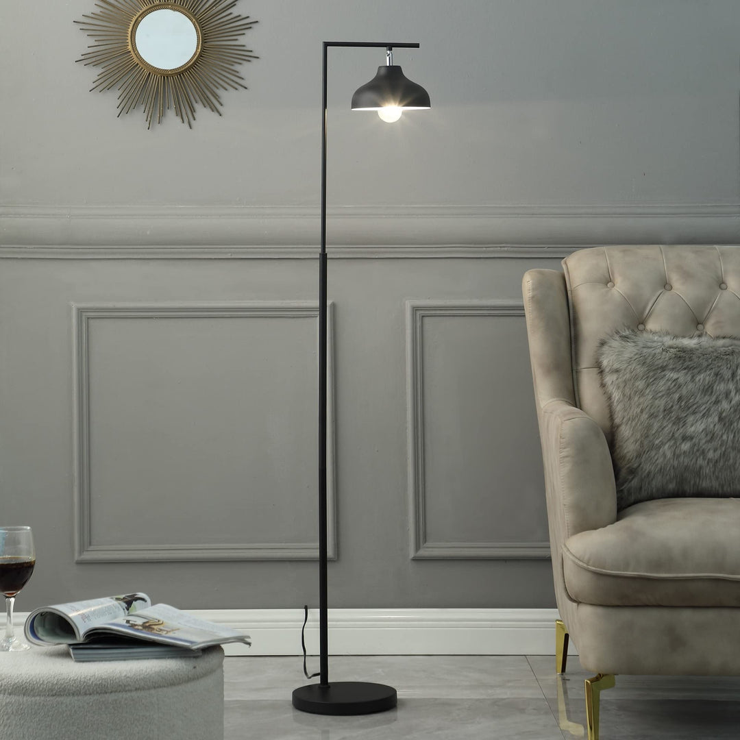 63.25 in. Industrial Farmhouse Metal Floor Lamp Black - Diamond Home USA