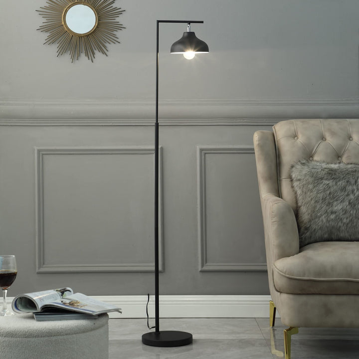 63.25 in. Industrial Farmhouse Metal Floor Lamp Black - Diamond Home USA