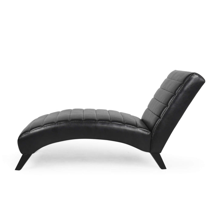 Christopher Knight Home Stillmore Chaise Lounge Midnight Black + Dark Brown Dark Brown + Midnight