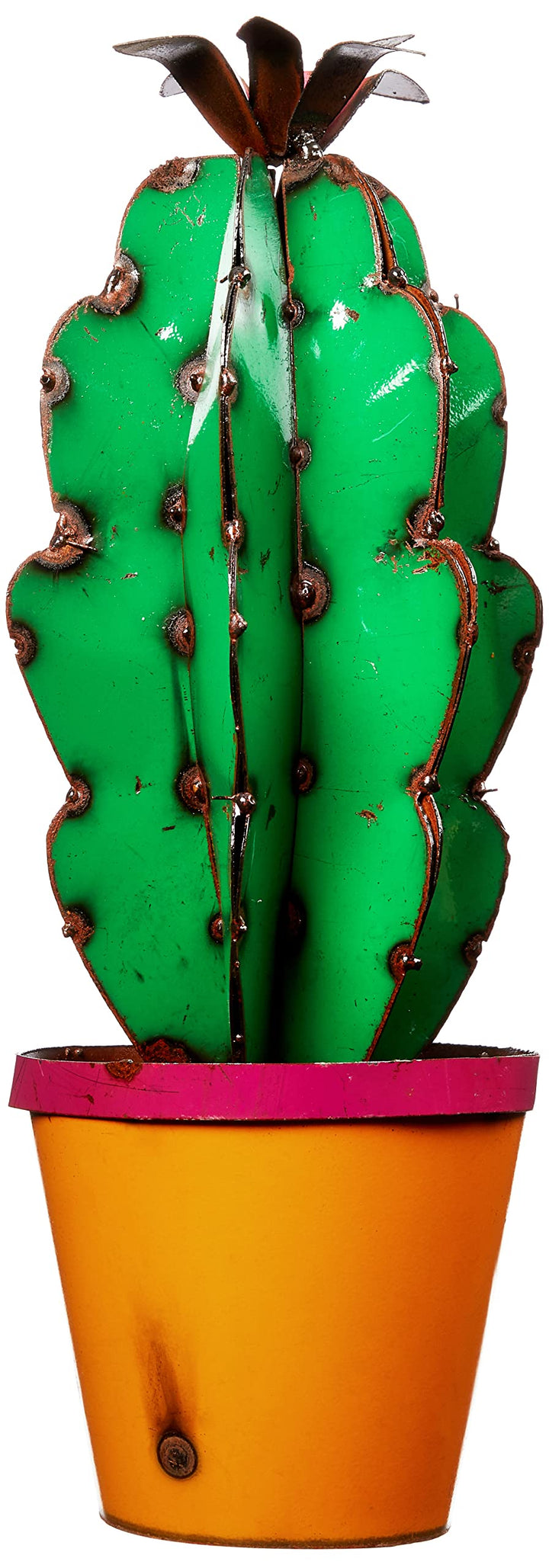 Rustic Arrow Cactus in Pot w/Flower Garden Art Multicolor - Diamond Home USA