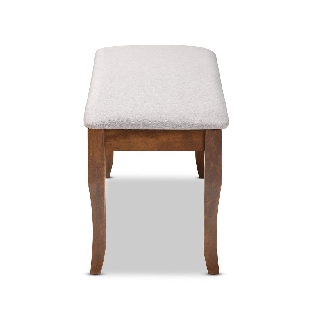 Modern and Contemporary Transitional Dining Bench Grey Upholstered Walnut Finish - Diamond Home USA