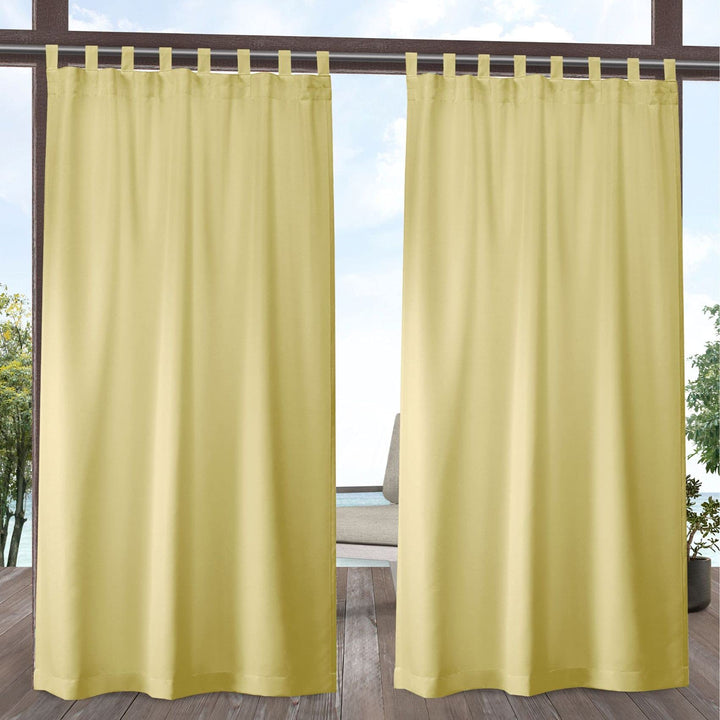 Exclusive Home Cabana Solid Indoor/Outdoor Light Filtering Hook-and-Loop Tab Top 54x108 - Sundress
