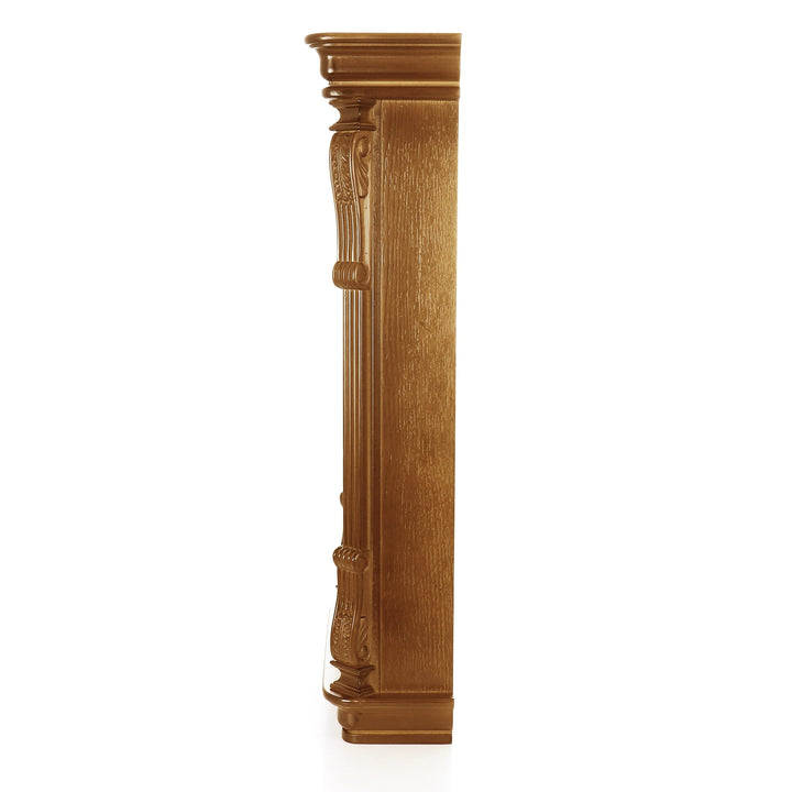 Golden Oak Chiming Pendulum Wall 13.6"x5.4"x25.6" Multi Color Wood Finish - Diamond Home USA