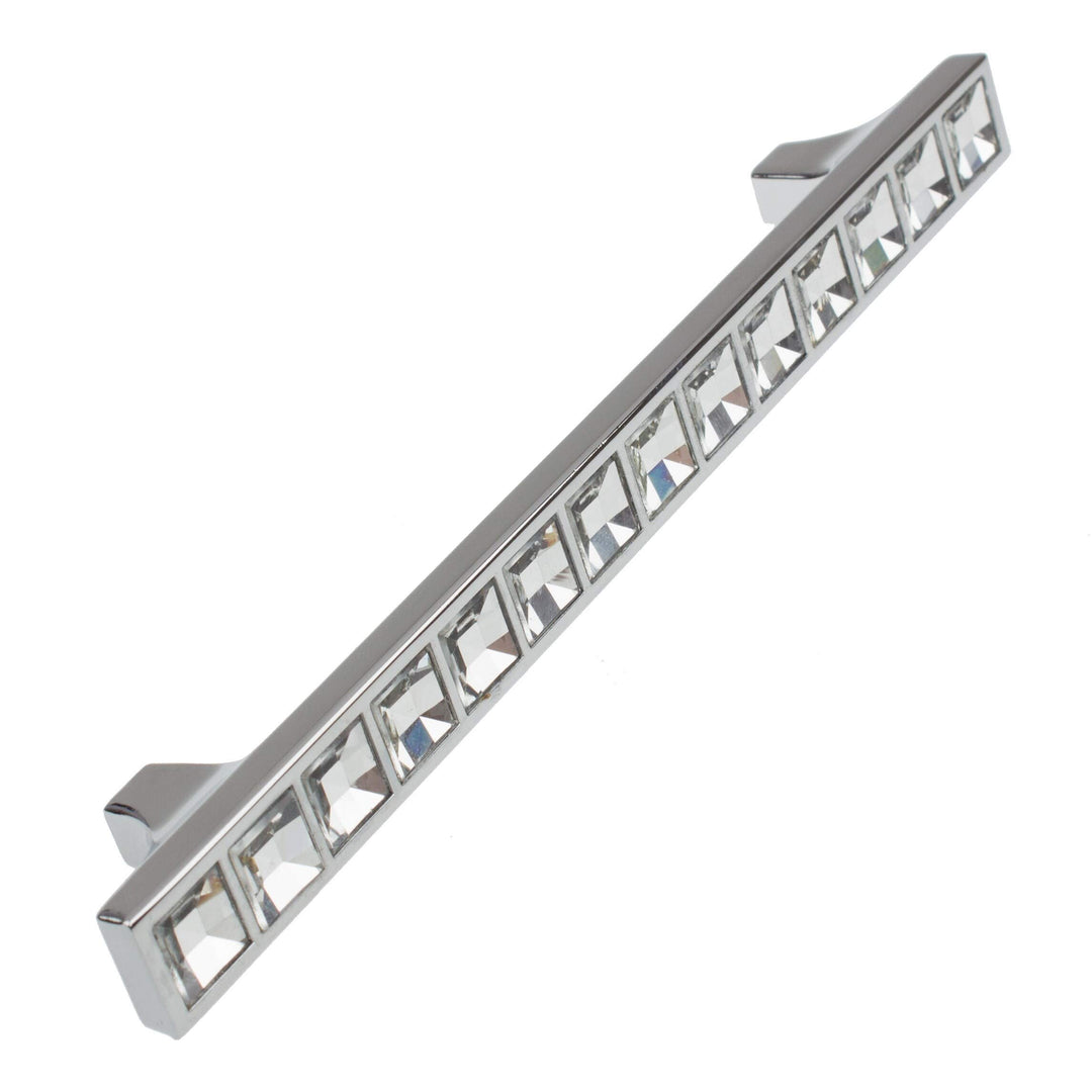 5-Pack 5 in. Center K9 Crystal Cabinet Pulls Polished Chrome Glam Finish - Diamond Home USA