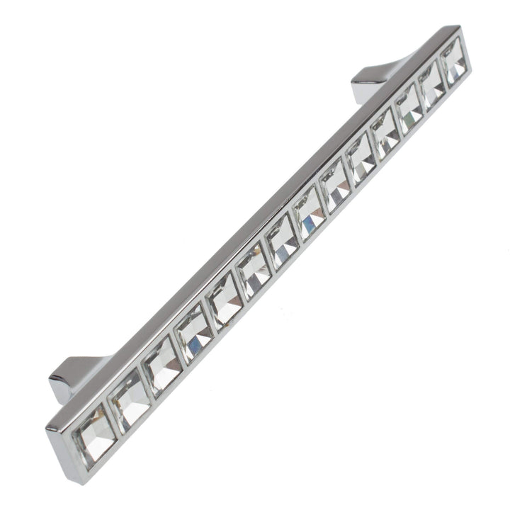 5-Pack 5 in. Center K9 Crystal Cabinet Pulls Polished Chrome Glam Finish - Diamond Home USA
