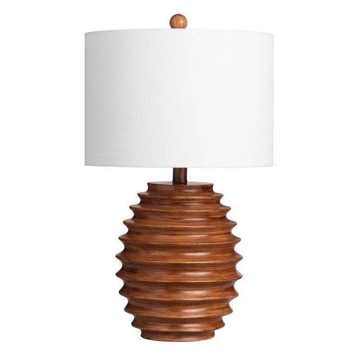 Honeycomb Table Lamp 24" X 14" Brown Tan White Mid-Century Modern Nautical