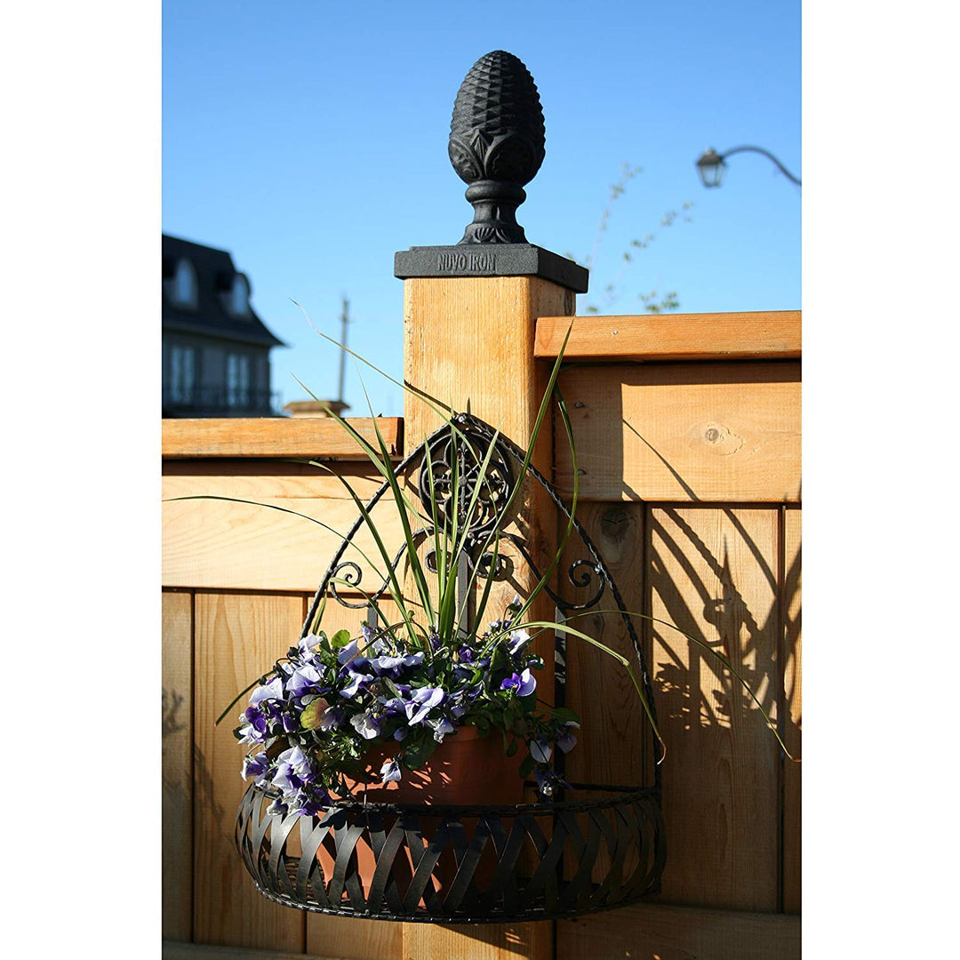 Nuvo Iron Decorative Pineapple Post Cap for 5.5" x 5.5" Posts Black - PCP08 - Diamond Home USA