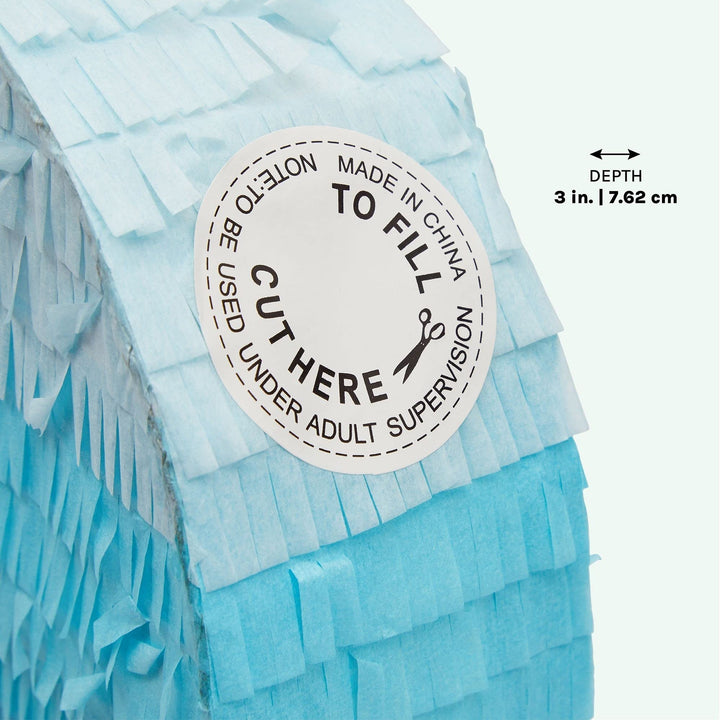 Number 2 Pull String Pinata for Boy 2nd Birthday Party Blue (16.5 X 11.5 in) - Diamond Home USA