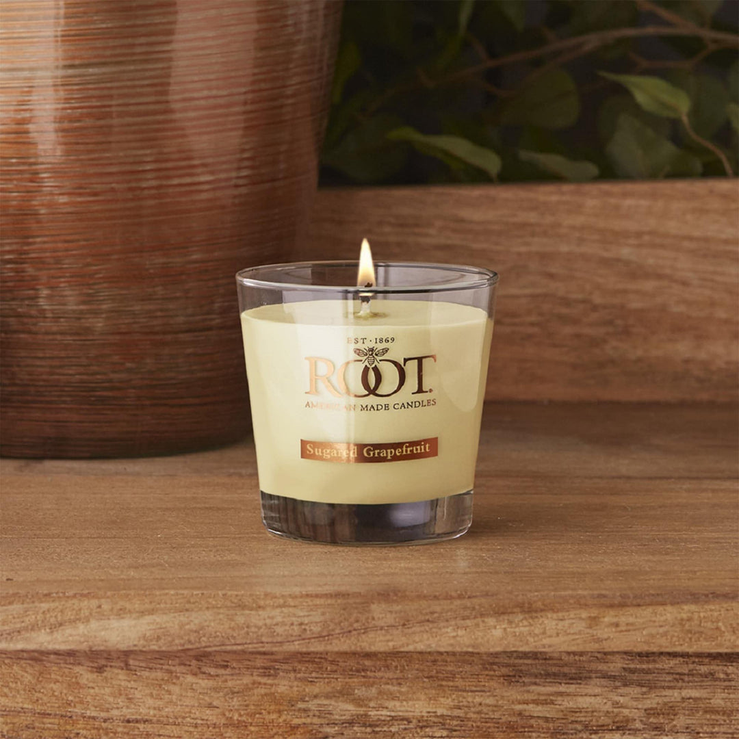 Candles Sugared Grapefruit Scented 6.3 Oz Small Jar Cream Traditional Glass - Diamond Home USA