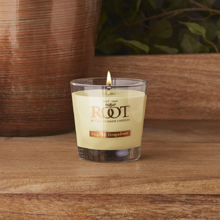 Candles Sugared Grapefruit Scented 6.3 Oz Small Jar Cream Traditional Glass - Diamond Home USA