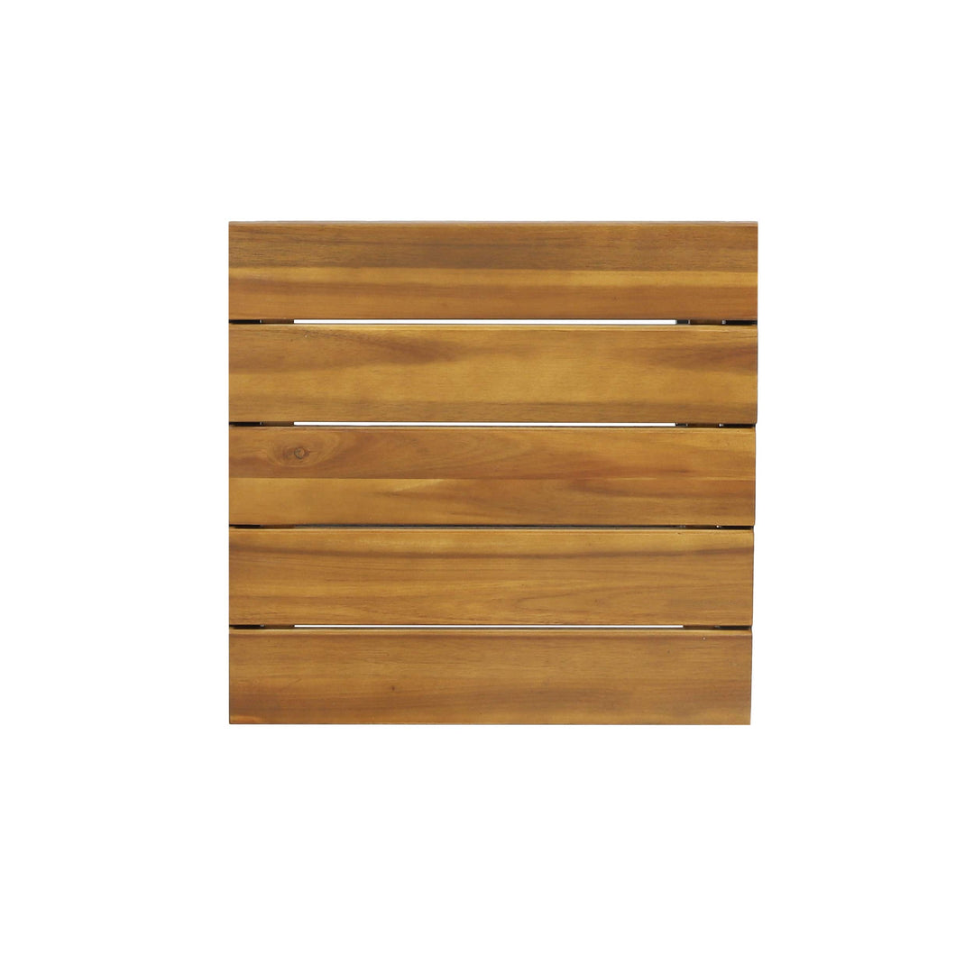 Christopher Knight Home Frieda Outdoor Modern Industrial Acacia Wood Bar Black + Teak + Black Metal - Diamond Home USA