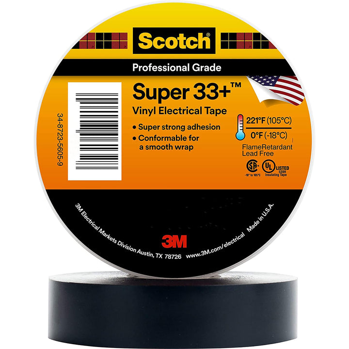 3M Scotch Super 33+ Electrical Tape - 2 in x 66 ft Premium Grade All-Weather
