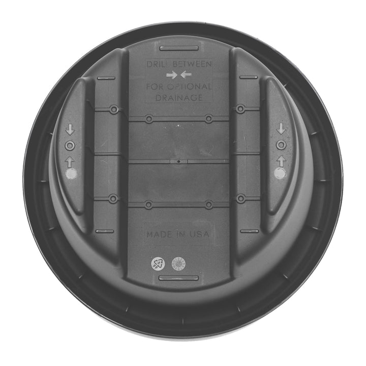 Bloem Modica Deck Rail Round Planter: 12" - Charcoal - Matte Finish Fits Rail - Diamond Home USA