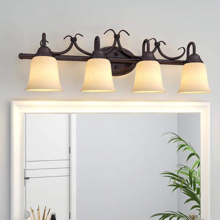 4-Light Vanity Light 31.89"x9.76"x8.35" Modern Contemporary Metal Bronze