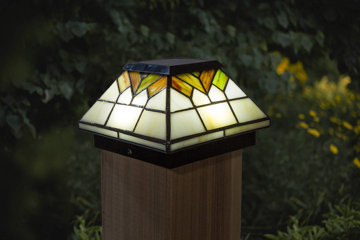 Classy Caps WG322 Wellington Solar Post Cap - 2 Pack/Stained Glass - Diamond Home USA